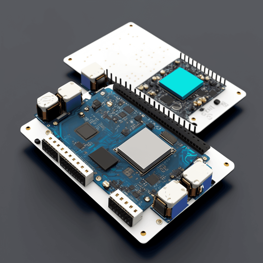 an iot board on a dark background (decorative)