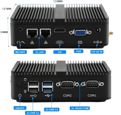 the hub PCBox with all the ports labelled as in the list on this page